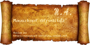 Mauszkopf Afrodité névjegykártya